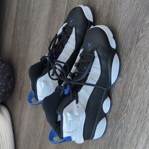Kids White & Black Jordan 6 Rings Big Kids Sneakers Size 7